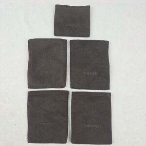 Set Of 5 Tom Ford Dark Brown Suede Pouch Set Cosmetics, Jewlery Empty U36